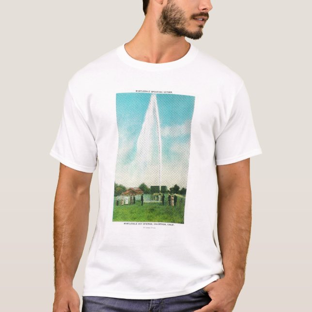 Ansicht des Myrtledale Geysirs an den heißen T-Shirt (Vorderseite)