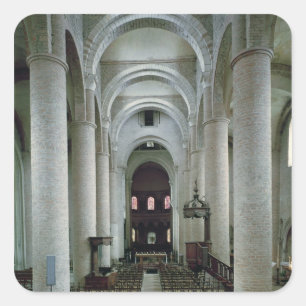 Ansicht des Nave, blickend in Richtung des Altars Quadratischer Aufkleber