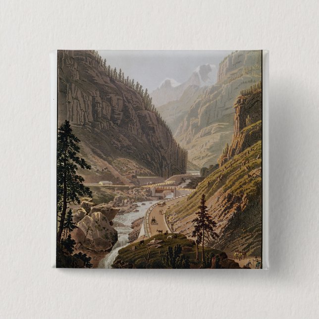 Ansicht des neuen Simplon Durchlaufs, 1811 Button (Vorderseite)