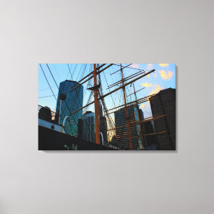 Ansicht des NYC vom South Street Seaport Leinwanddruck