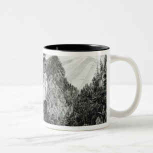 Ansicht des Passaic Fluss-Wasserfalls, New-Jersey Zweifarbige Tasse