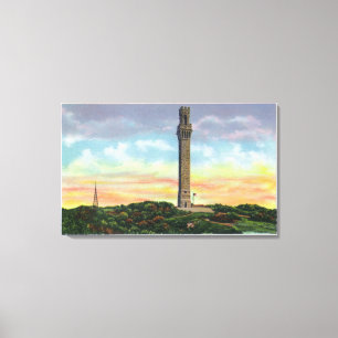 Ansicht des Provincetown Pilger-Denkmal-Monuments Leinwanddruck