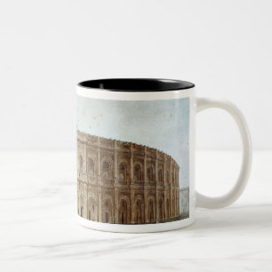 Ansicht des römischen Amphitheatre Zweifarbige Tasse