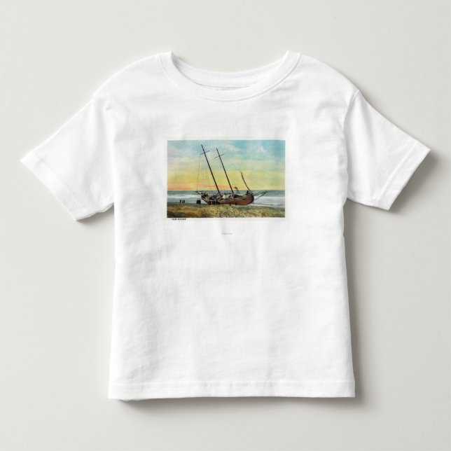 Ansicht des Rum-Läufer-Schiffs an Land Kleinkind T-shirt (Vorderseite)