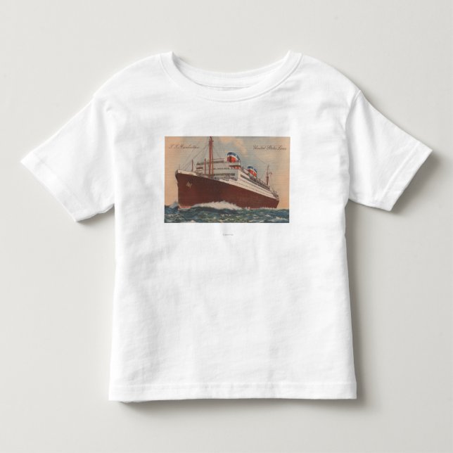 Ansicht des S.S. Manhattan Cunard Kreuzschiffs Kleinkind T-shirt (Vorderseite)