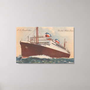 Ansicht des S.S. Manhattan Cunard Kreuzschiffs Leinwanddruck