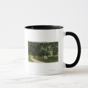Ansicht des Schlachtfelds, jetzt Lexington-Grün Tasse