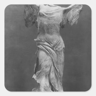 Ansicht des Sieges Samothrace im Louvremuseum Quadratischer Aufkleber