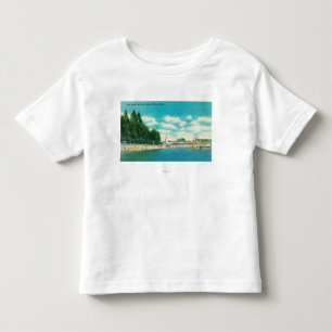 Ansicht des Stadt-Strandes und des Piers Kleinkind T-shirt