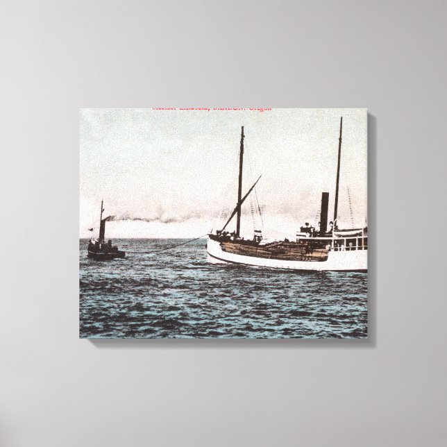 Ansicht des Steamer ElizabethBandon, OR Leinwanddruck (Vorderseite)