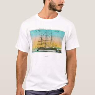 Ansicht des Sternes Indien-Bootes angekoppelt T-Shirt