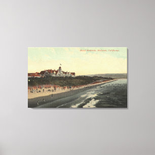 Ansicht des Strandes u. des Hotels Redondo Leinwanddruck