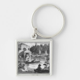 Ansicht des Teichs des Gerichtes in Fontainebleau Schlüsselanhänger