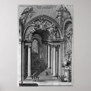 Ansicht des Treppenhauses im Scala Regia Poster