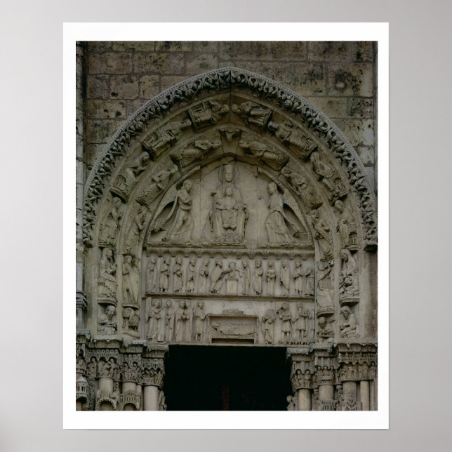 Ansicht des Tympanums mit der Madonna und Chi Poster (Vorne)
