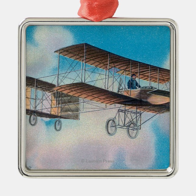 Ansicht des Voisin BiplaneFrance Ornament Aus Metall (Vorne)