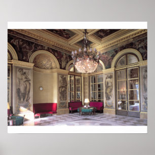 Ansicht des Vorzimmers mit allegorischer Poster