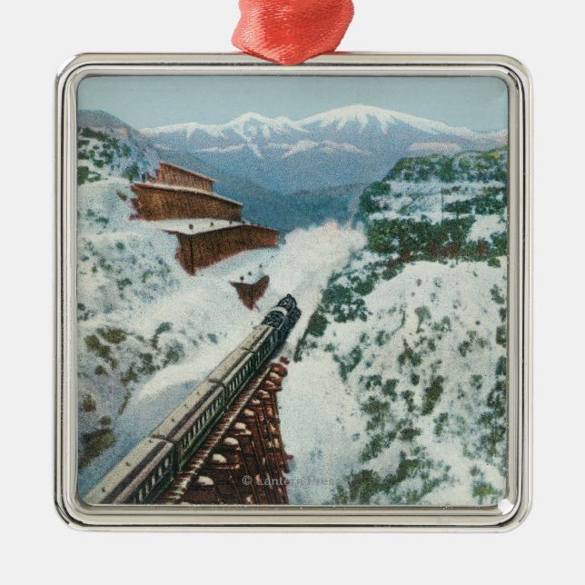 Ansicht des Zugs am Gipfel der Küste Silbernes Ornament (Vorne)