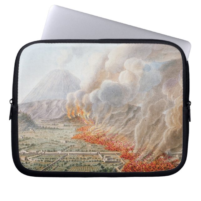 Ansicht einer Eruption vom Vesuv, die an anfing Laptopschutzhülle (Vorderseite)