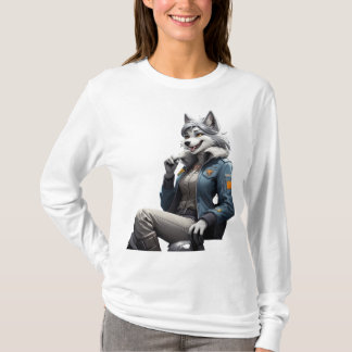 Ansicht einer furry anthropomorphischen grauen Hau T-Shirt
