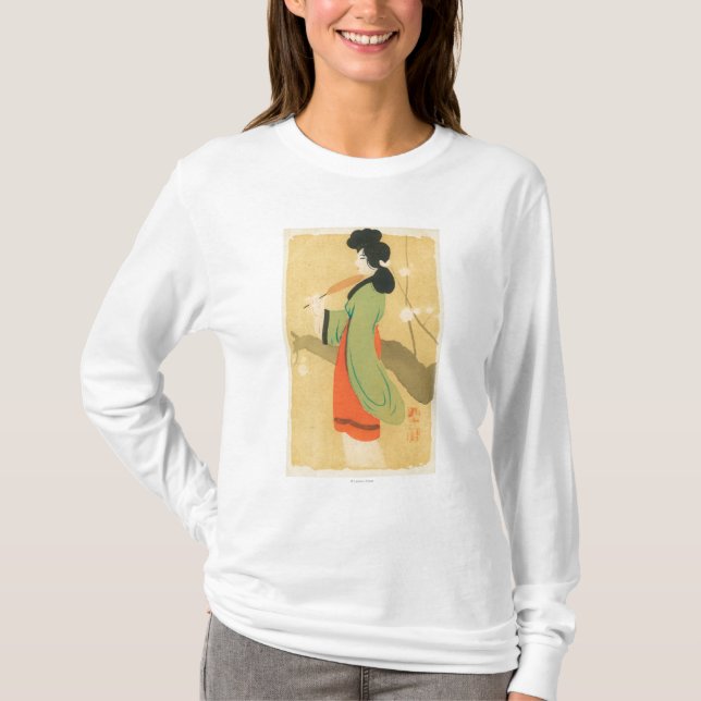 Ansicht einer japanischen Frau in ParisParis, T-Shirt (Vorderseite)