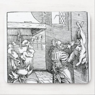 Ansicht einer Küche des 16. Jahrhundertsmit Koch Mousepad