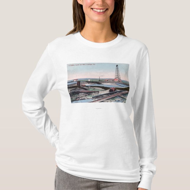 Ansicht einer Ölquelle an der Lucile Ölquelle T-Shirt (Vorderseite)