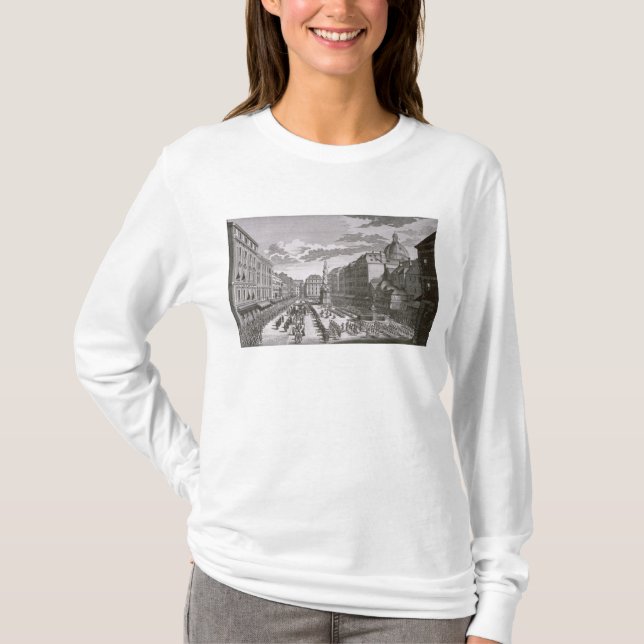 Ansicht einer Prozession im Graben T-Shirt (Vorderseite)