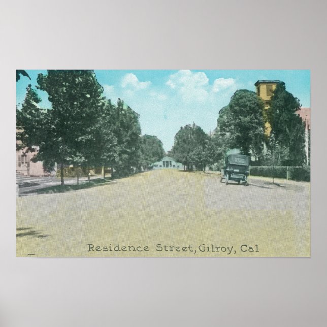 Ansicht einer Residenz StreetGilroy, CA Poster (Vorne)