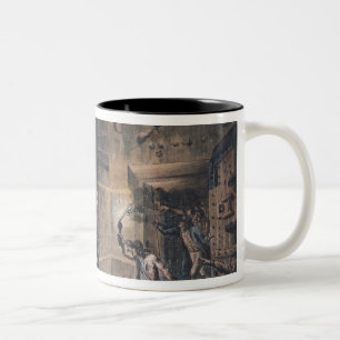 Ansicht einer Zelle in der Bastille Zweifarbige Tasse