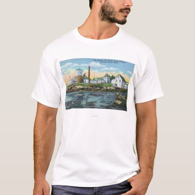 Ansicht eines Fisch-Brutplatzes, Hummer-Errichtung T-Shirt (Vorderseite)