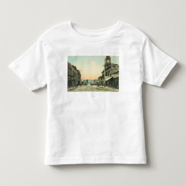 Ansicht eines Geschäfts StreetSan Luis Obispo, CA Kleinkind T-shirt (Vorderseite)
