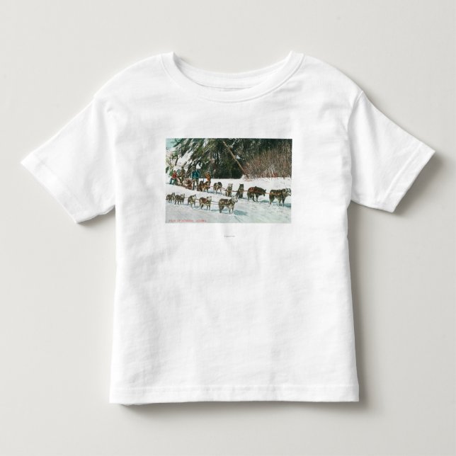 Ansicht eines heiseren Hund-Schlitten Teams Kleinkind T-shirt (Vorderseite)