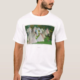 Ansicht eines indischen Dorfs und des Pendletons T-Shirt