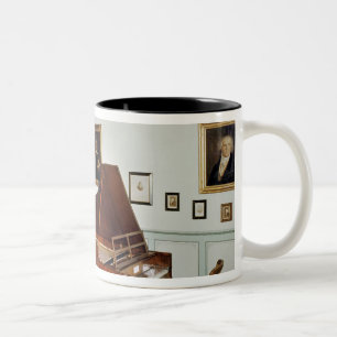 Ansicht eines Raumes mit einem Flügel Zweifarbige Tasse