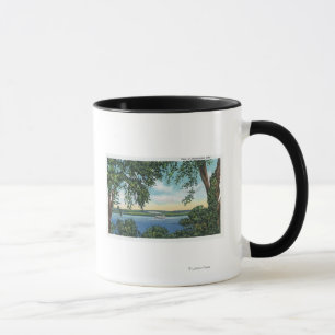 Ansicht eines Steamboat auf dem See Tasse