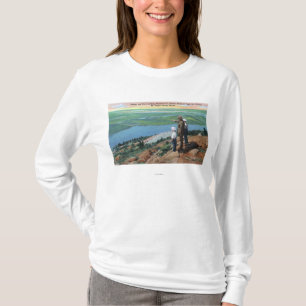 Ansicht eines Wildhüters und der Jungen, die West T-Shirt
