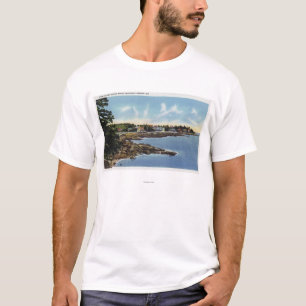 Ansicht entlang Ozean-Punkt, Häuser durch das Mee T-Shirt