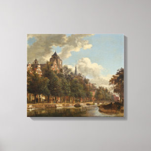 Ansicht hinunter einen niederländischen Kanal Leinwanddruck