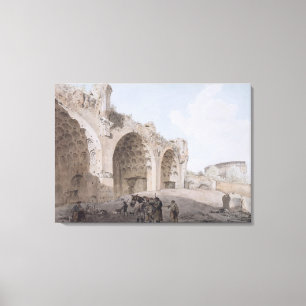 Ansicht in das römische Forum (der Tempel des Leinwanddruck