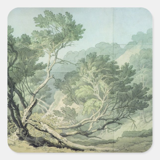 Ansicht in der Nähe von Fordlands, Exeter Quadratischer Aufkleber (Vorderseite)