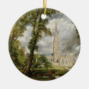 Ansicht John Constables   von Salisbury-Kathedrale Keramikornament