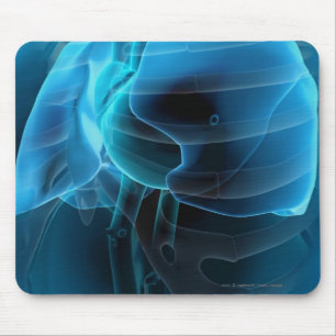 Ansicht mit drei Vierteln des Herzens und der Mousepad