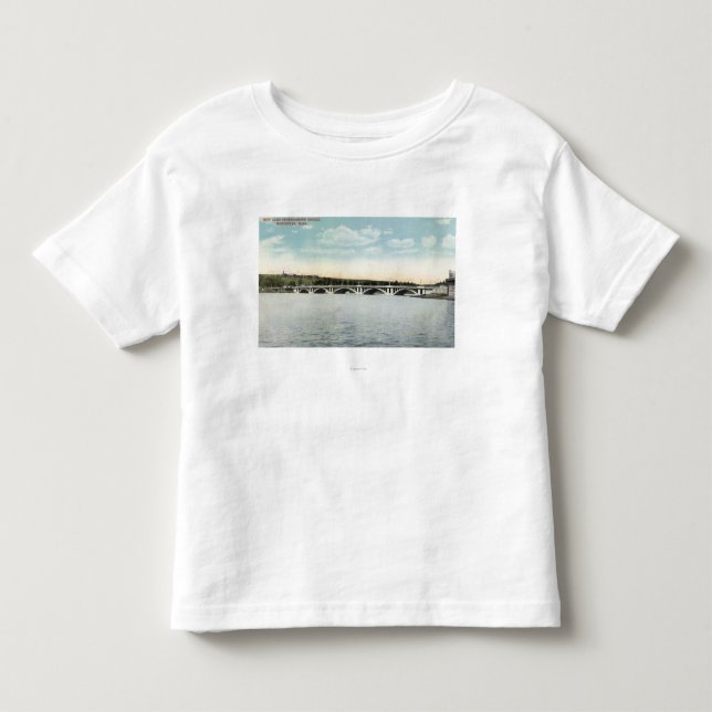 Ansicht neuer See Quinsigamond Brücke Kleinkind T-shirt (Vorderseite)