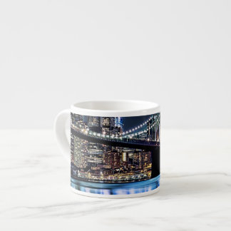 Ansicht New York der Brooklyn-Brückenreflexion Espressotasse
