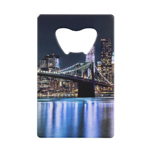 Ansicht New York der Brooklyn-Brückenreflexion Kreditkartenflaschenöffner