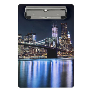 Ansicht New York der Brooklyn-Brückenreflexion Mini Klemmbrett