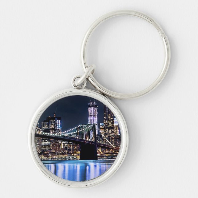 Ansicht New York der Brooklyn-Brückenreflexion Schlüsselanhänger (Vorne)