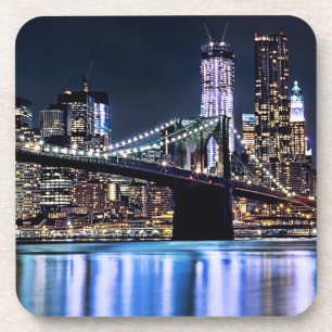 Ansicht New York der Brooklyn-Brückenreflexion Untersetzer