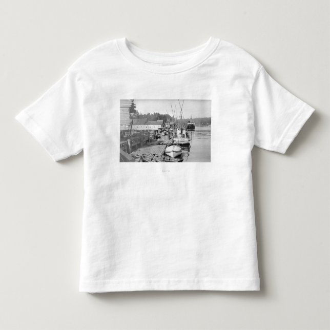 Ansicht Newports, Oregon-Ufergegend der Kleinkind T-shirt (Vorderseite)